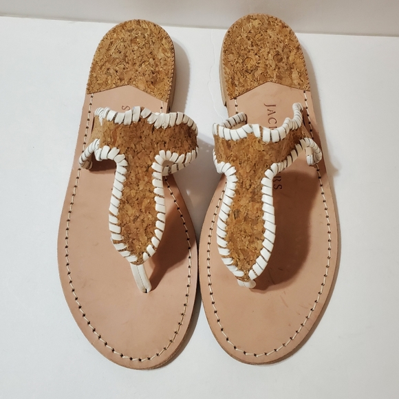 Jack Rogers Jackie Cork Leather Thong Sandal Size 10 - Picture 3 of 9